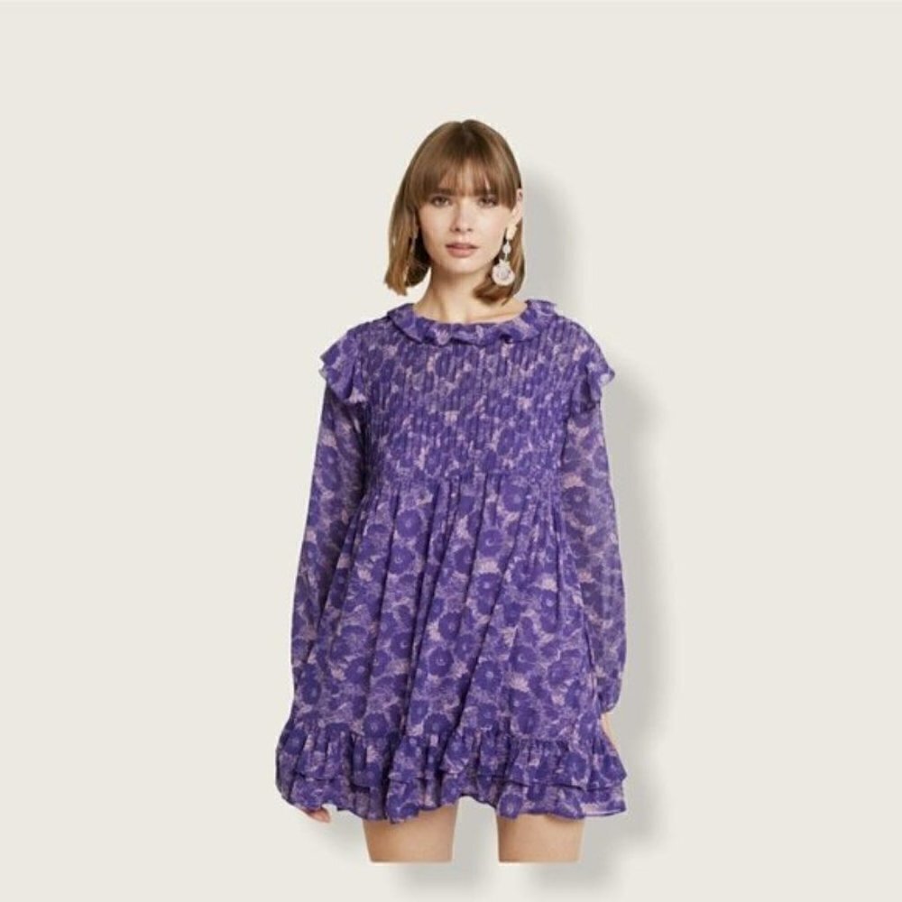Free People Mini Dress Violet Combo NWT - Picture 3 of 12